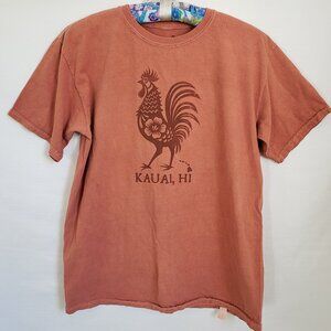 KAUAI Vintage HAWAII Real Dirt natural dyed orange cotton graphic tee size XL